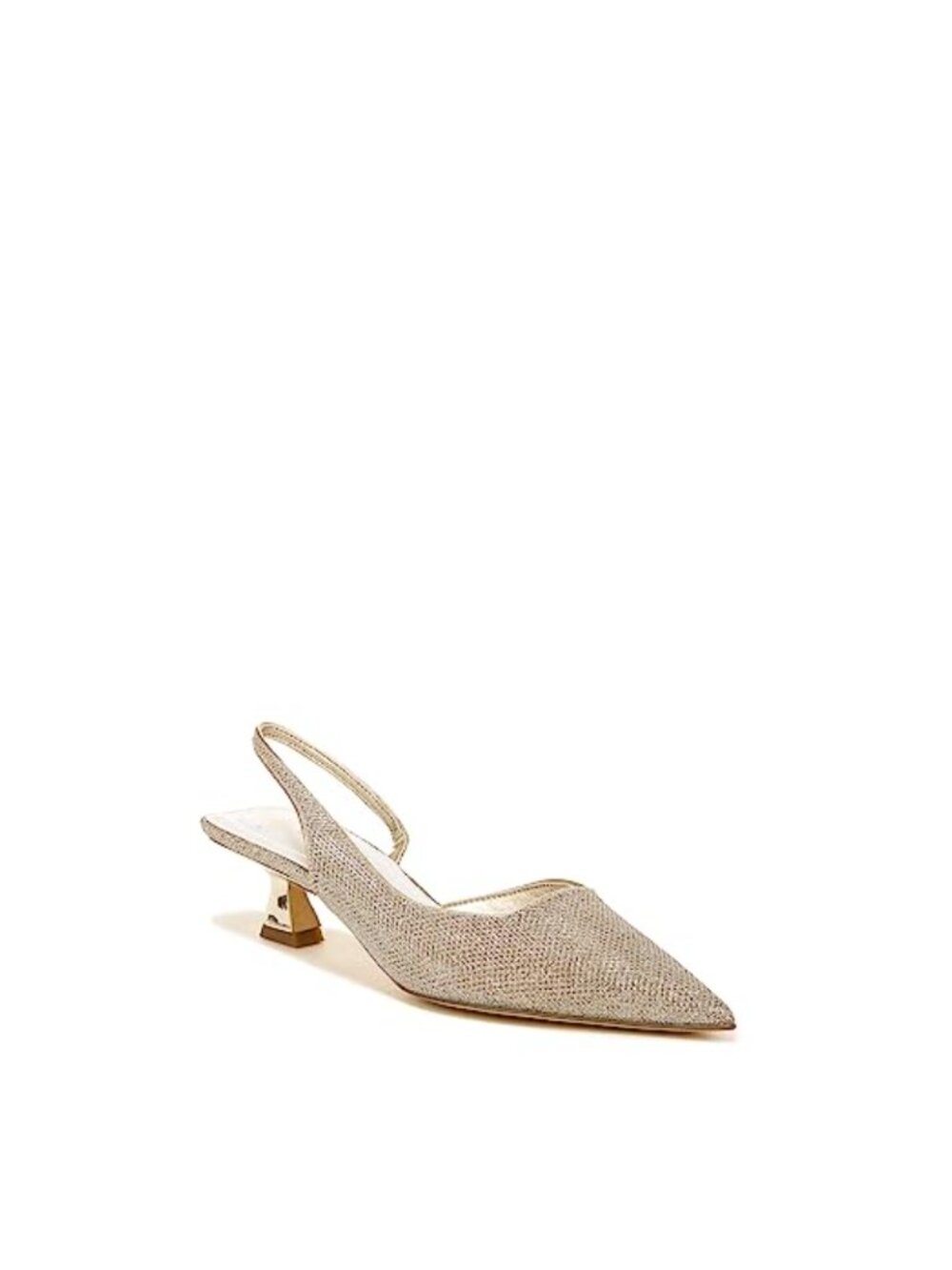 Kitten Heel Slingback Pointed Toe Pump Recycled Fabric Comfort